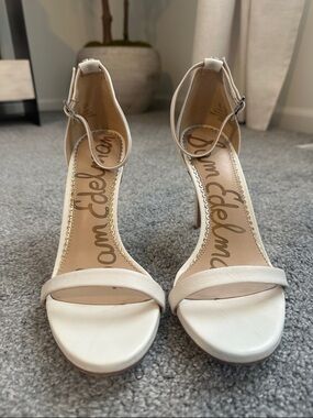 Sam Edelman Ivory Open-Toe Ankle-Strap Heels